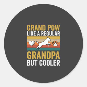 Opa Grootvader Hond Liefhebber Retro Ronde Sticker