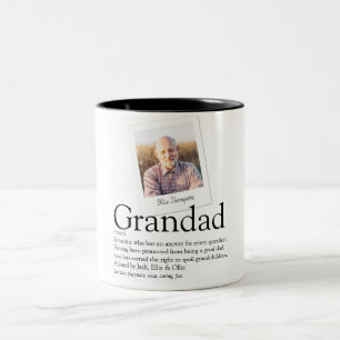 Opa Grootvader Papa Definitie Foto Tweekleurige Koffiemok