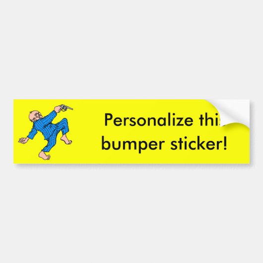 Opa heeft een Pistool. (Pas dit aan!) Bumpersticker (Voorkant)