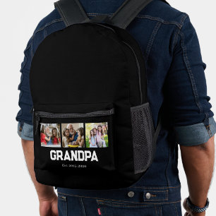 Opa heeft eenvoudig Script Zwart 3 Foto Bedrukte Rugzak