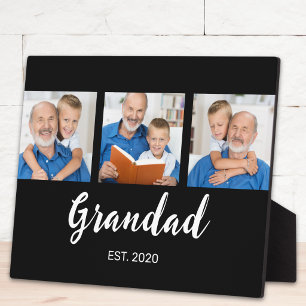 Opa heeft Modern Schrift 3 Foto Zwart opgezet Fotoplaat