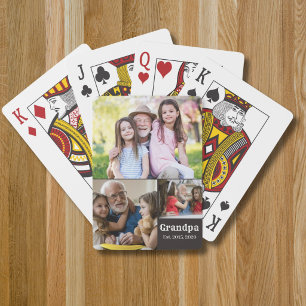 Opa heeft vet witte schrift 3 foto pokerkaarten