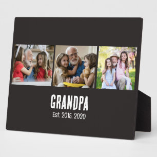 Opa heeft zwarte grunge script 3 foto ingesteld fotoplaat