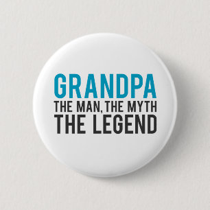 Opa, het Man, de Myth, de Legende Ronde Button 5,7 Cm