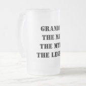 Opa Het Man De mythe De Legende Aangepaste tekst Matglas Bierpul (Voorkant links)