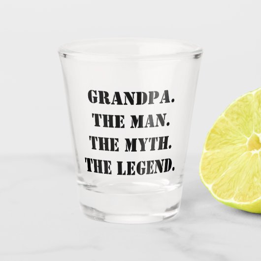 Opa Het Man De mythe De Legende Aangepaste tekst Shot Glas (Voorkant)