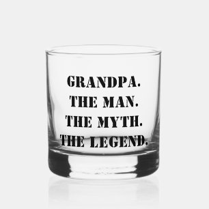 Opa Het Man De mythe De Legende Aangepaste tekst Whisky Glas