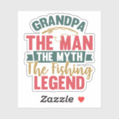 Opa - het Man, de mythe, de Vissende leger Sticker (Vel)