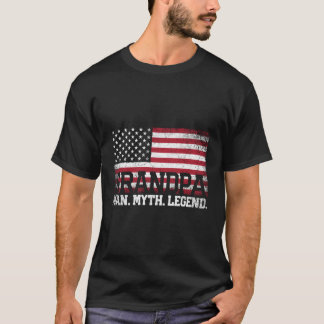Opa Het Man Mythe Legende Amerikaanse Vlag Vader T-shirt