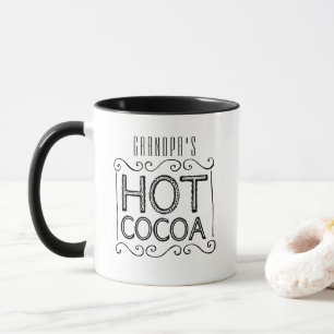 Opa Hot Cocoa Monogrammed Black White Mok