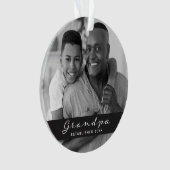 Opa ingesteld | Foto- en hartsteenkool Ornament (voorkant)