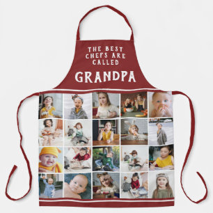 Opa is de beste Chef Red Photo Collage Schort