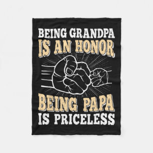 Opa is een eer Papa is onbetaalbaar vader Fa Fleece Deken