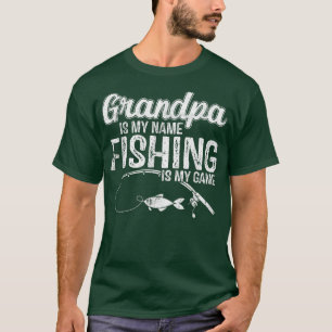 Opa is mijn naam Vissen is mijn game Vaderdag T-shirt