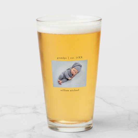 Opa Jaar Opgericht Nieuw Kleinkind Glas (Voorkant gevuld)