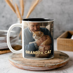 Opa Kat Herenhuis Foto Mok met Kat Naam & Gest.