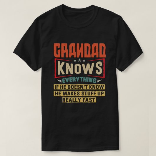 Opa kent alles Funny Grandpa Gift T-shirt (Design voorkant)