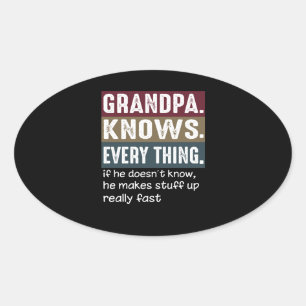 Opa kent alles wat is ovale sticker