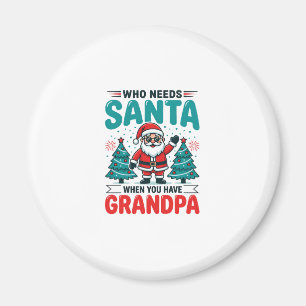 Opa Kerstmis Kerstman Familie Magneet