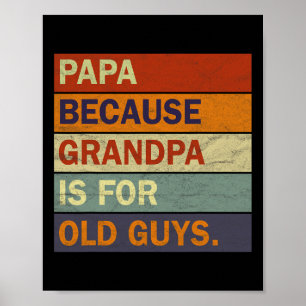 Opa kunst voor mannen Opa Ouder Vader Poster