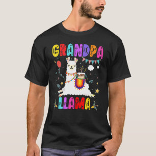 Opa Llama Verjaardag Llama Alpaca Thema Familie B T-shirt