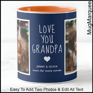 Opa Love You 2 foto's Modern Navy Blue C41 Mok