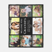 Opa Love You Photo Collage Black Fleece Deken (Voorkant)
