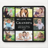 Opa Love You Photo Collage Black Muismat (Voorkant)