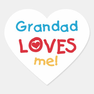 Opa Loves Me T-shirts en geschenken Hart Sticker