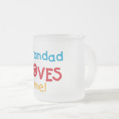 Opa Loves Me T-shirts en geschenken Matglas Koffiemok (Voorkant rechts)