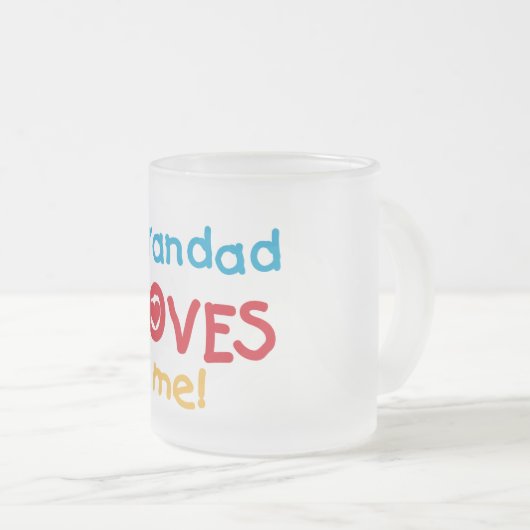 Opa Loves Me T-shirts en geschenken Matglas Koffiemok (Voorkant rechts)