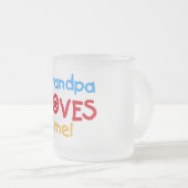 Opa Loves Me T-shirts en geschenken Matglas Koffiemok (Voorkant rechts)