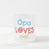 Opa Loves Me T-shirts en geschenken Matglas Koffiemok (Center)