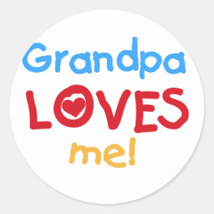 Opa Loves Me T-shirts en geschenken Ronde Sticker