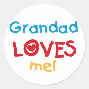 Opa Loves Me T-shirts en geschenken Ronde Sticker