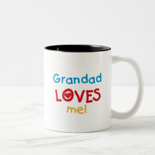 Opa Loves Me T-shirts en geschenken Tweekleurige Koffiemok