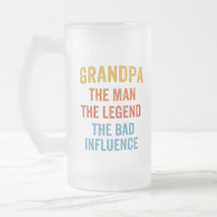 Opa Man Legende Slechte Invloed Illustratie Matglas Bierpul