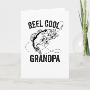 Opa met een hengel Retro Vaderdag Visgeschenk Kaart