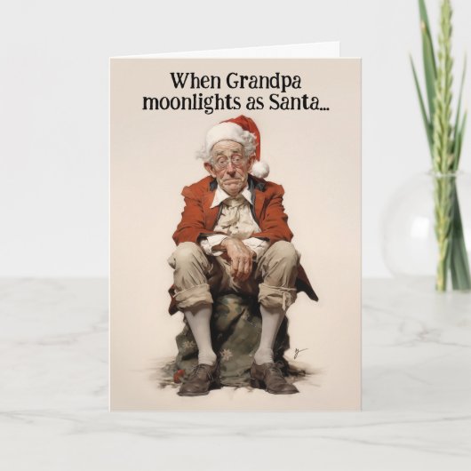 Opa Moonlights als Santa Christmas Kaart (Voorkant)