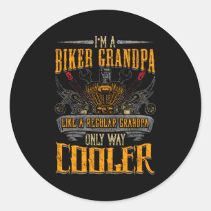 Opa Motorfiets Er Papa Ronde Sticker