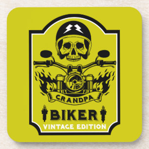 Opa motorrijder bier onderzetter