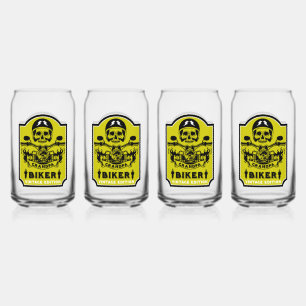 Opa motorrijder blikvorm glas