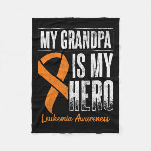 Opa My Hero Leukemie Kanker Leukemie Bewustzijn Fleece Deken