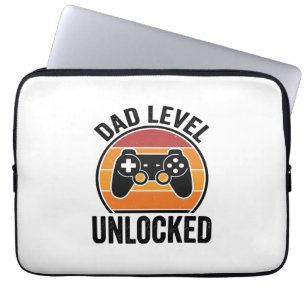 Opa-niveau ontgrendeld Vintage Gamer T-shirt ontwe Laptop Sleeve