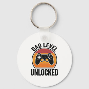 Opa-niveau ontgrendeld Vintage Gamer T-shirt ontwe Sleutelhanger