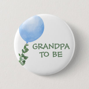 Opa om Blue Balloon Baby shower Button te zijn