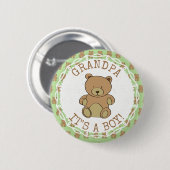 Opa om Teddy Bear te zijn Het is een Jongen Button (Voorkant /achterkant)