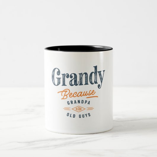 Opa omdat opa voor oude jongens grappig is tweekleurige koffiemok (Center)