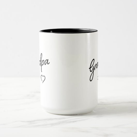 Opa onthult Est. Jaar minimalistisch zwart-wit Mok (Midden)