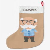 Opa op Beige Grote Kerstsok (Achterkant)